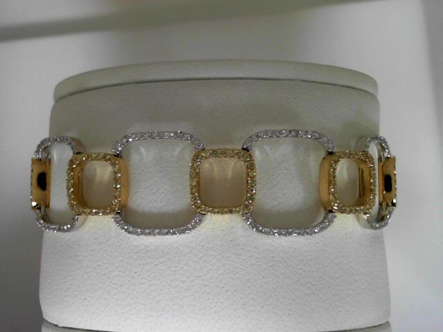 Two-Tone ESTATE  18 Karat Simon G Bracelet With 240=1.36Tw Round Diamonds And 240=1.30Tw Round Yellow Diamonds 7.5